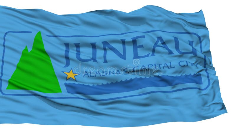 Изолированный флаг Juneau, развевая на белой предпосылке иллюстрация вектора