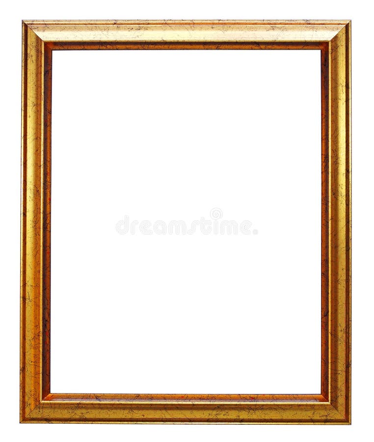 Gold picture frame isolated on white. Gold picture frame isolated on white