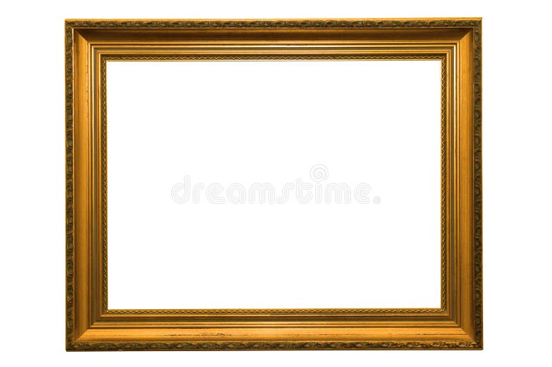 Gold picture frame, isolated on white with clipping path. Gold picture frame, isolated on white with clipping path.