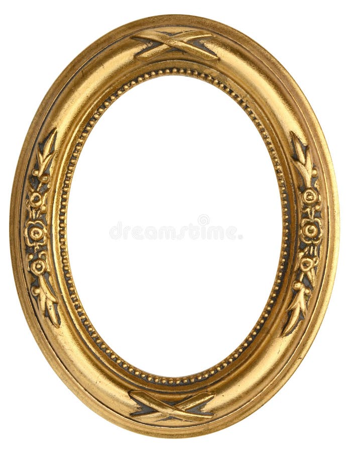 Gold Oval Picture Frame isolated on white. Gold Oval Picture Frame isolated on white.