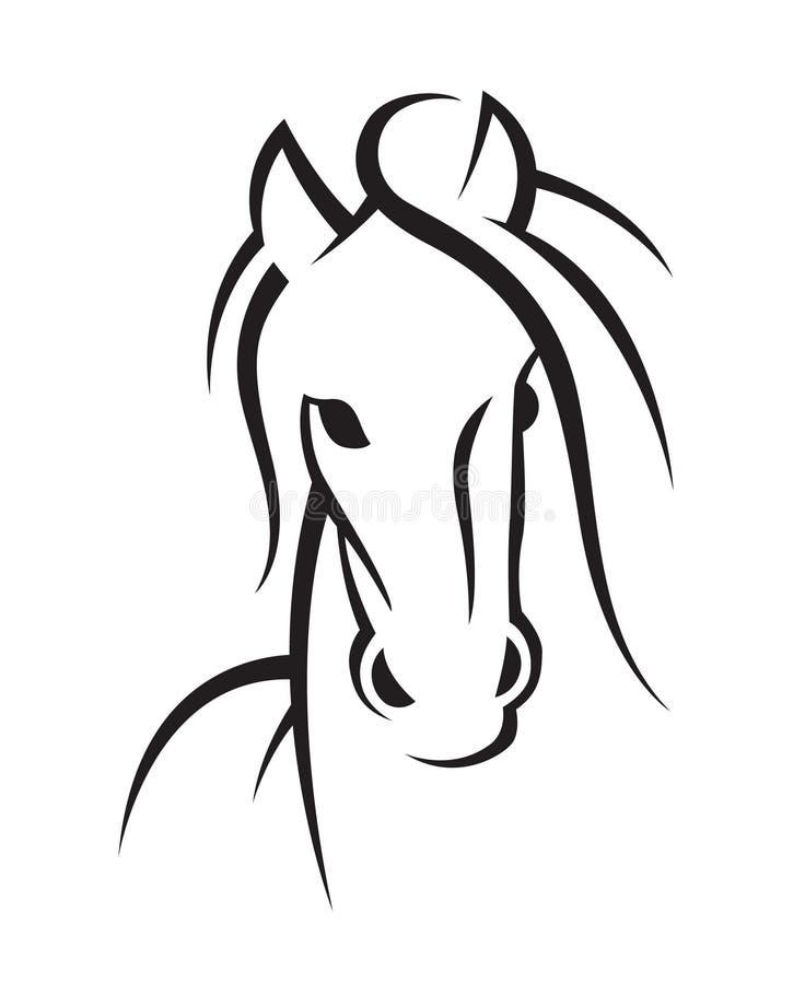 Monochrome illustration image of an horse. Monochrome illustration image of an horse