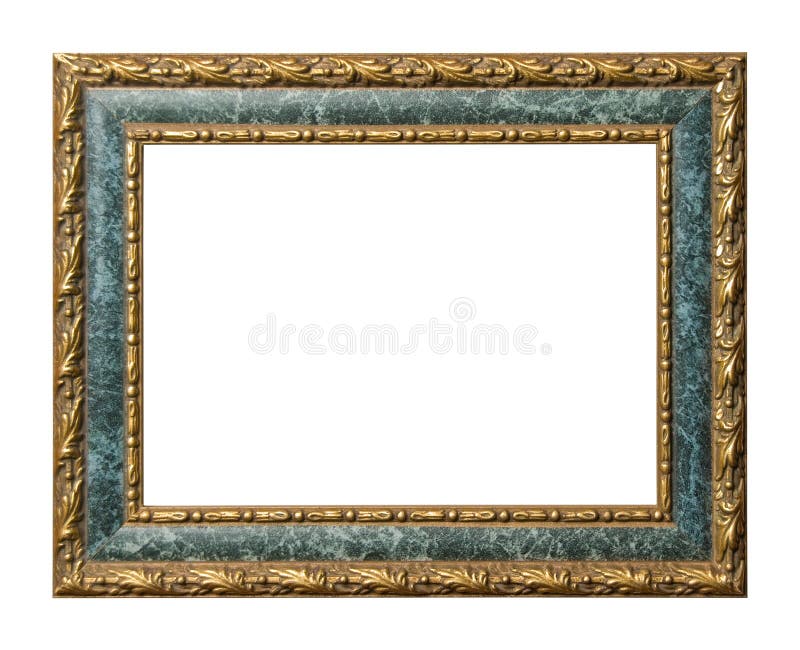 Gold and marble picture frame with clipping path isolated on white. Gold and marble picture frame with clipping path isolated on white