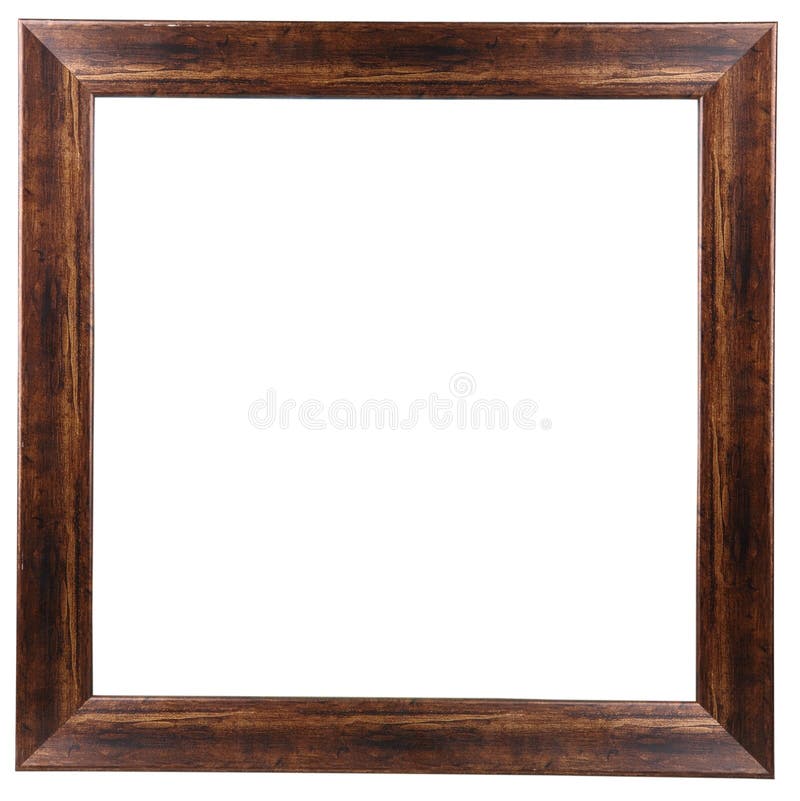 Brown wooden picture frame isolated on white. Brown wooden picture frame isolated on white