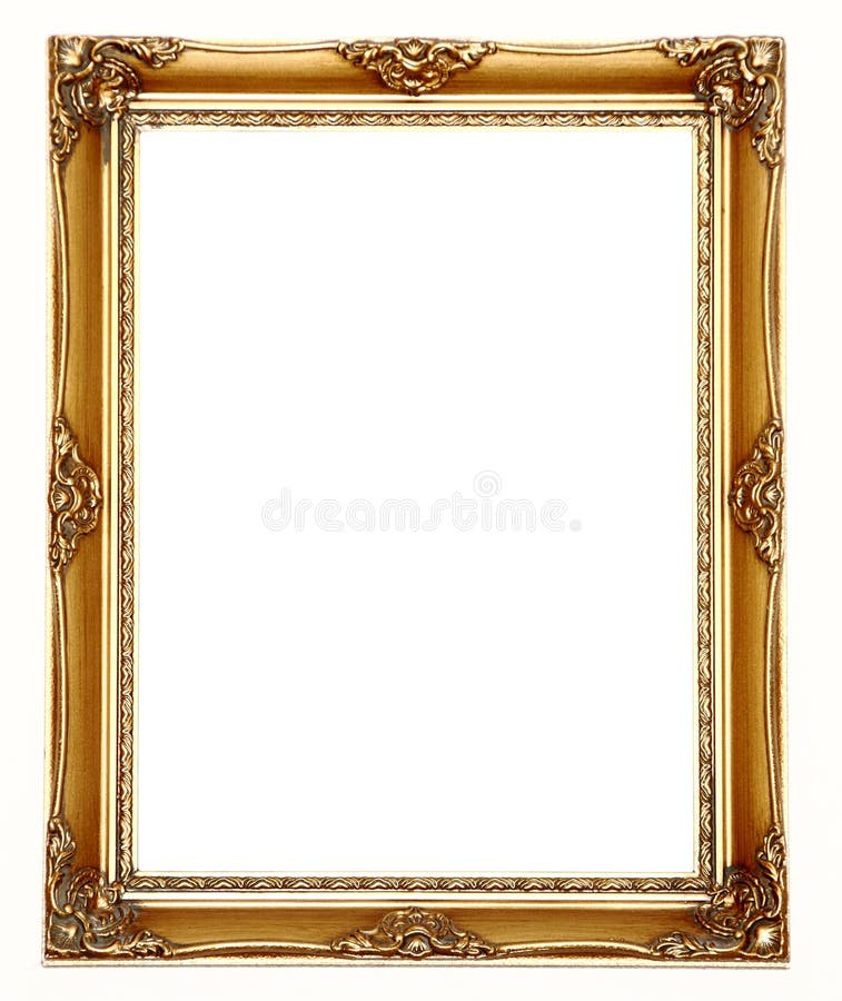 Empty antique gold picture frame. Empty antique gold picture frame.