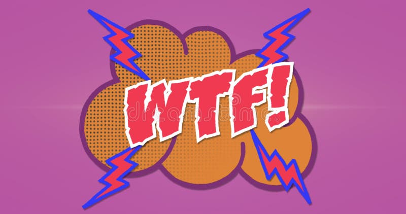 изображение текста wtf поверх пузыря ретро-облака и вспышки на розовом фоне бесплатная иллюстрация