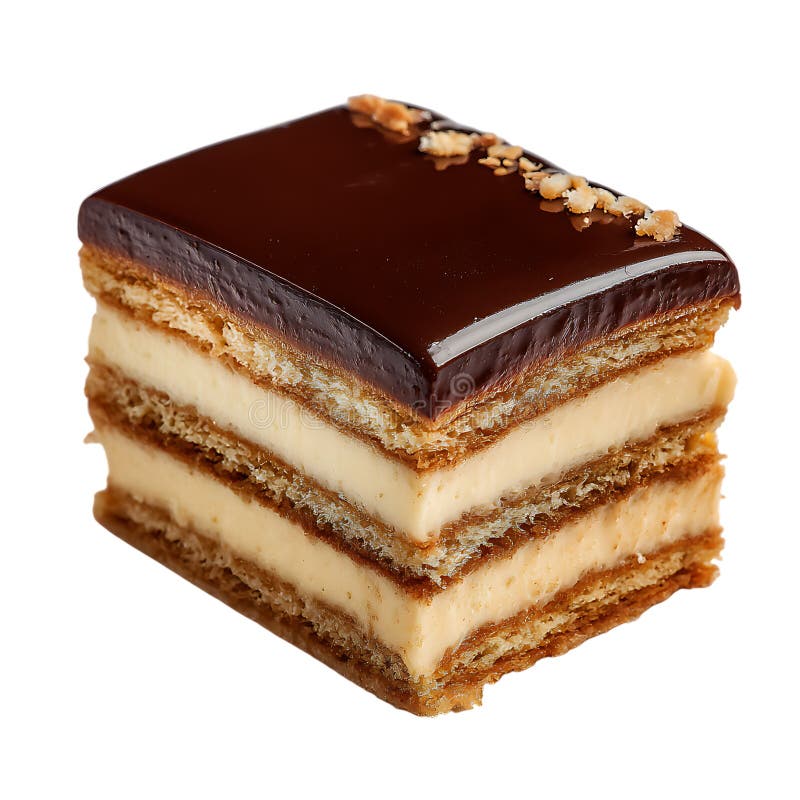 Изображения рецепта Opera Cake на прозрачном фоне иллюстрация штока