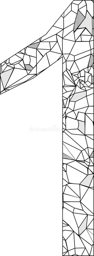 Изолированную многоугольника одна окраска mandala иллюстрации номера иллюстрация вектора
