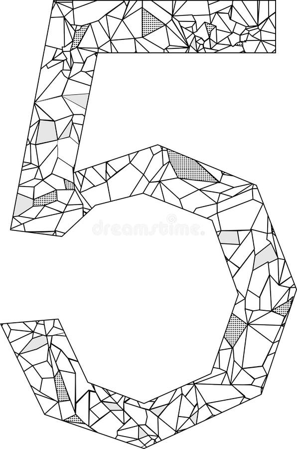 Изолированную многоугольника окраска mandala иллюстрации 5 номеров бесплатная иллюстрация