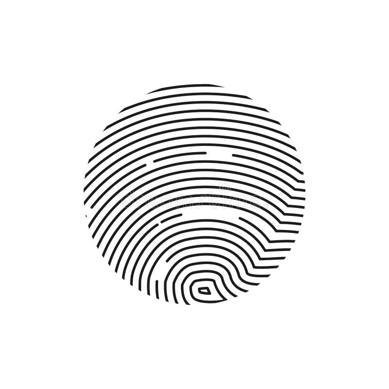 Isolated Fingerprint or Thumbprint circle icon on transparent background. Security identification concept scan in line style. Vector illustration print finger and thumb. Isolated Fingerprint or Thumbprint circle icon on transparent background. Security identification concept scan in line style. Vector illustration print finger and thumb