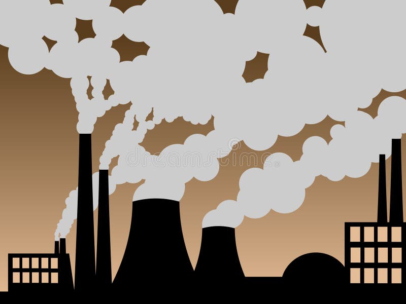 Vector illustration of a factory belching out pollution. Vector illustration of a factory belching out pollution