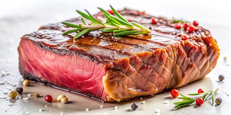Изысканный мясной стейк Prime Beef Кулинарный шедевр, готовый для Вашего ресторанного меню иллюстрация штока