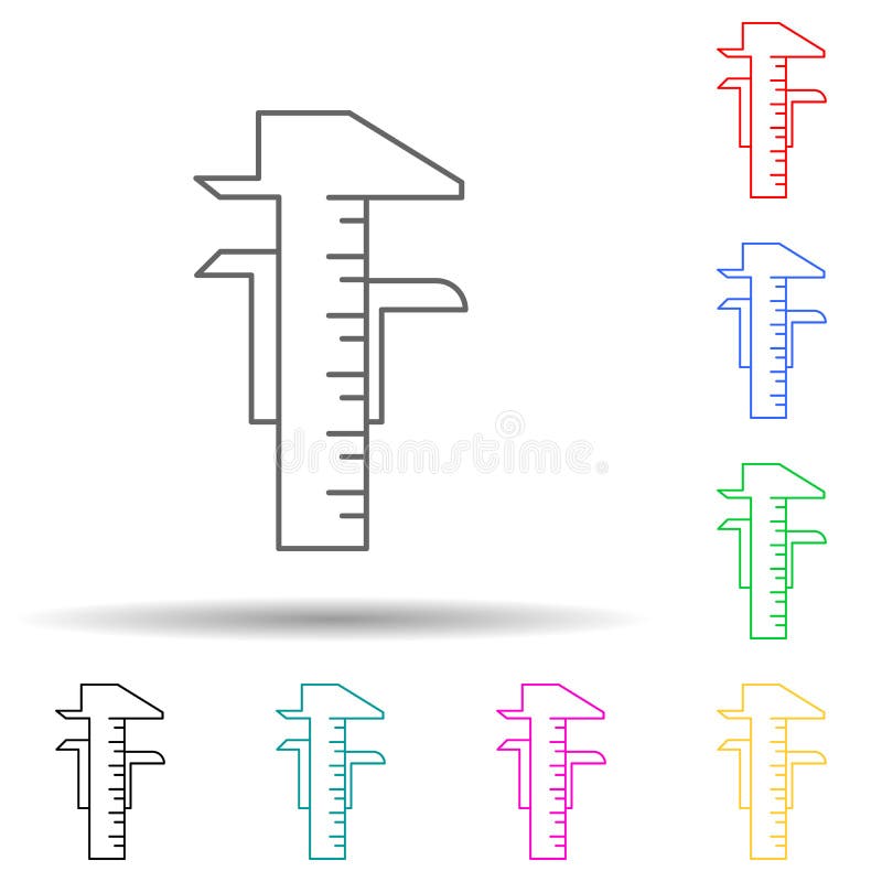 Икона стиля крумциркулей multi цвета. Вектор простого glyph плоский значков измерения элементов пользовательского интерфейса и сай иллюстрация вектора