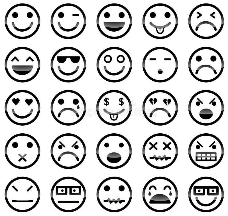 Иконы Smiley иллюстрация вектора Иконы Smiley иллюстрация вектора
