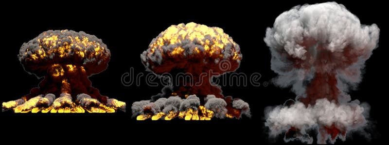 иллюстрация 3D взрыва - 3 огромных различных участка увольняют взрыв ядерного гриба бомбы сплавливания с дымом и изолированного п иллюстрация штока иллюстрация 3D взрыва - 3 огромных различных участка увольняют взрыв ядерного гриба бомбы сплавливания с дымом и изолированного п иллюстрация штока