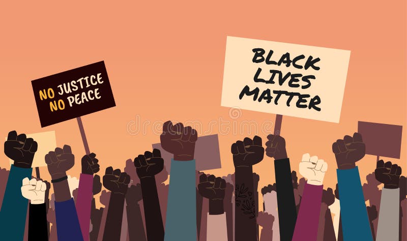 Иллюстрация вектора antiracist с акций протеста иллюстрация штока