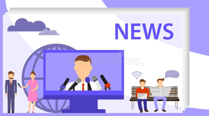 Иллюстрация вектора новостей Концепция новостей, интервью Плоское крошечное ТВ и прочитанная информационым бюллетенем концепция л иллюстрация вектора Иллюстрация вектора новостей Концепция новостей, интервью Плоское крошечное ТВ и прочитанная информационым бюллетенем концепция л иллюстрация вектора