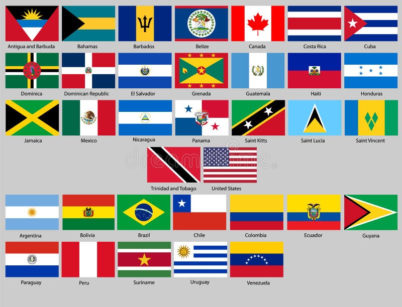 все флаги Северной Америки иллюстрация штока. иллюстрации насчитывающей ...