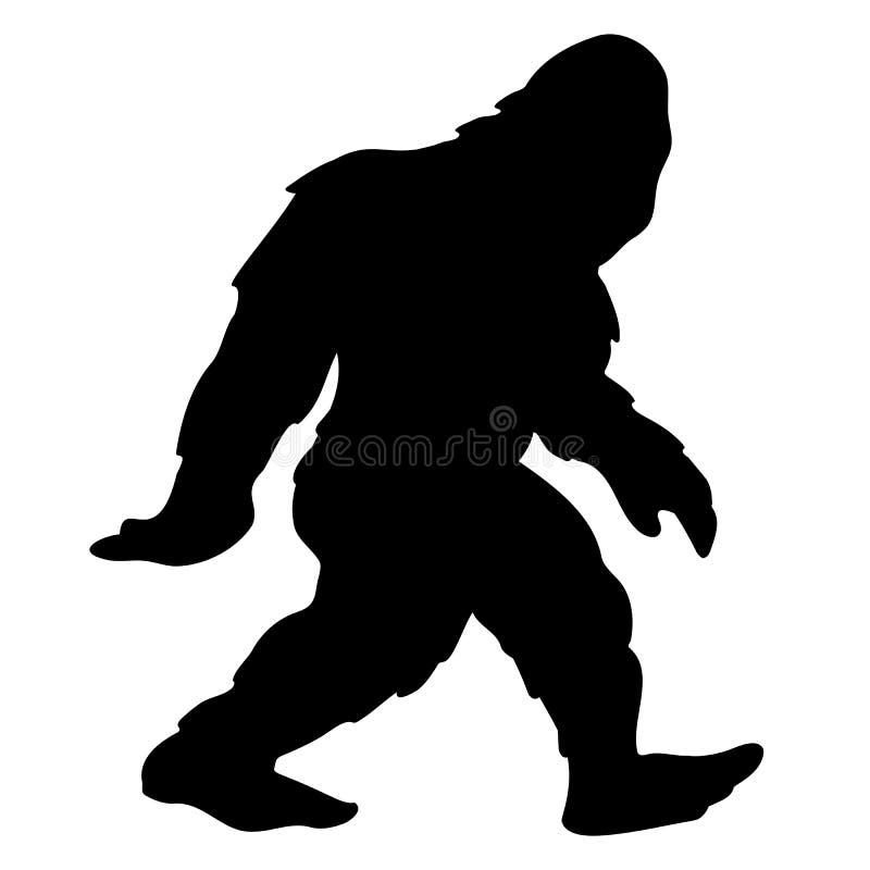 Иллюстрация вектора силуэт yeti sasquatch снежного человека изолированную мультфильмом иллюстрация штока