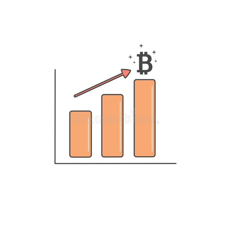 Иллюстрация концепции вектора роста Bitcoin с диаграммой иллюстрация штока