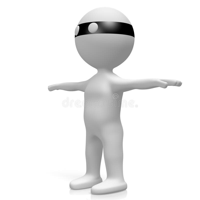 Иллюстрация лица мультфильма 3d вора иллюстрация вектора