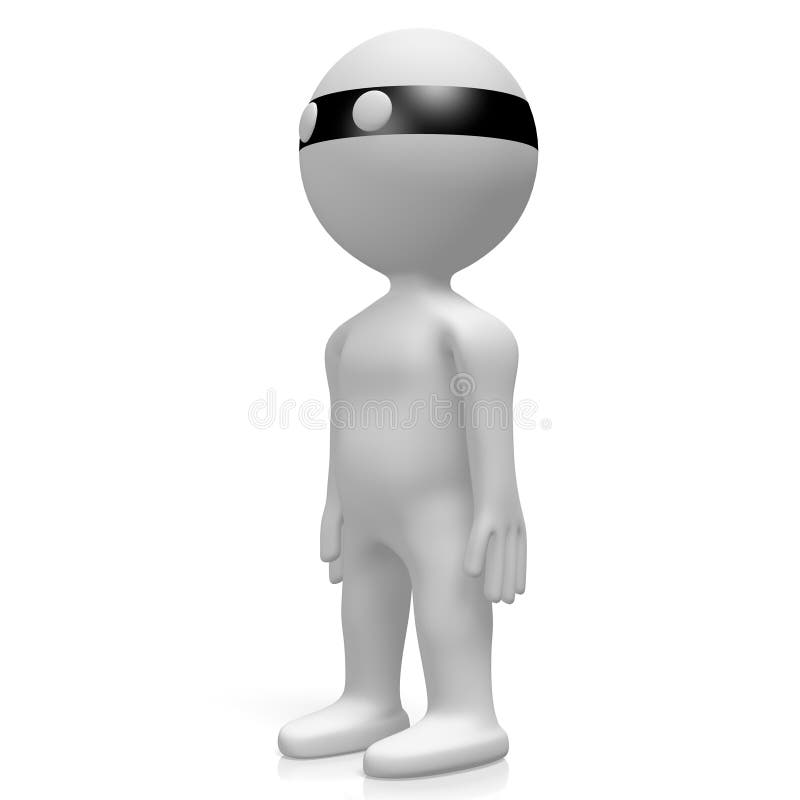 Иллюстрация лица мультфильма 3d вора иллюстрация штока
