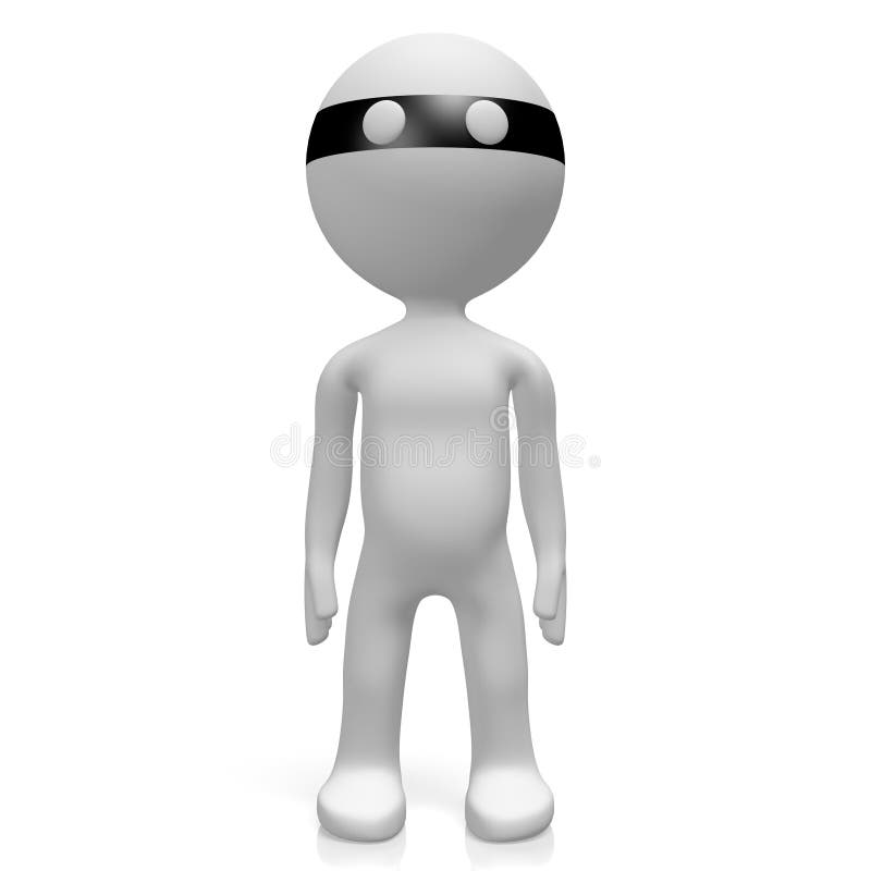 Иллюстрация лица мультфильма 3d вора иллюстрация вектора