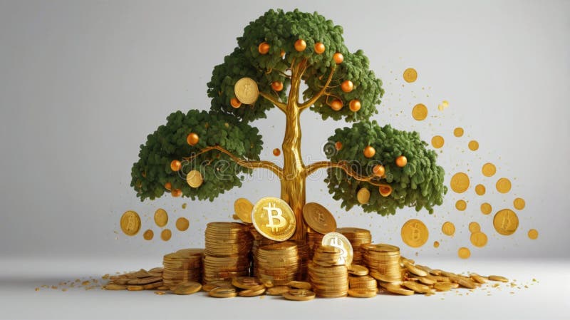 иллюстрация роста биткоина в стиле креативной инфографики иллюстрация вектора