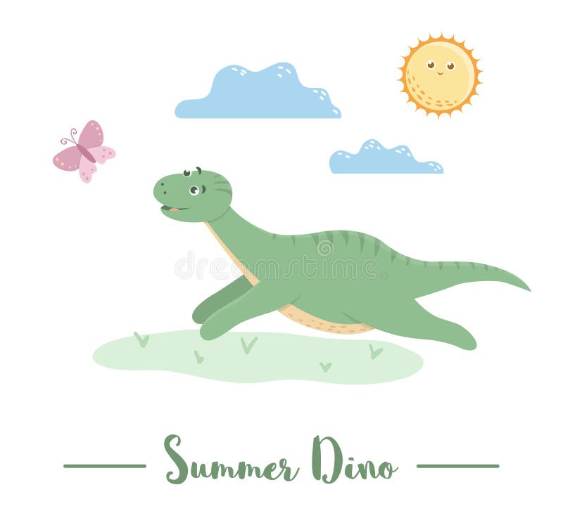 Иллюстрация с dino бежать для бабочки под солнцем иллюстрация вектора Иллюстрация с dino бежать для бабочки под солнцем иллюстрация вектора