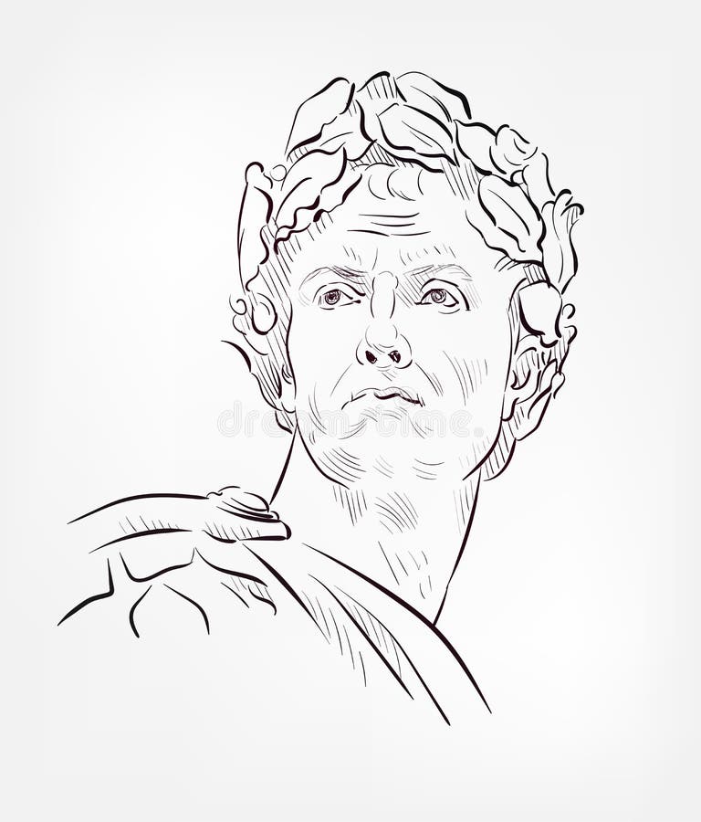 Gaius Julius Caesar vector sketch. Gaius Julius Caesar vector sketch