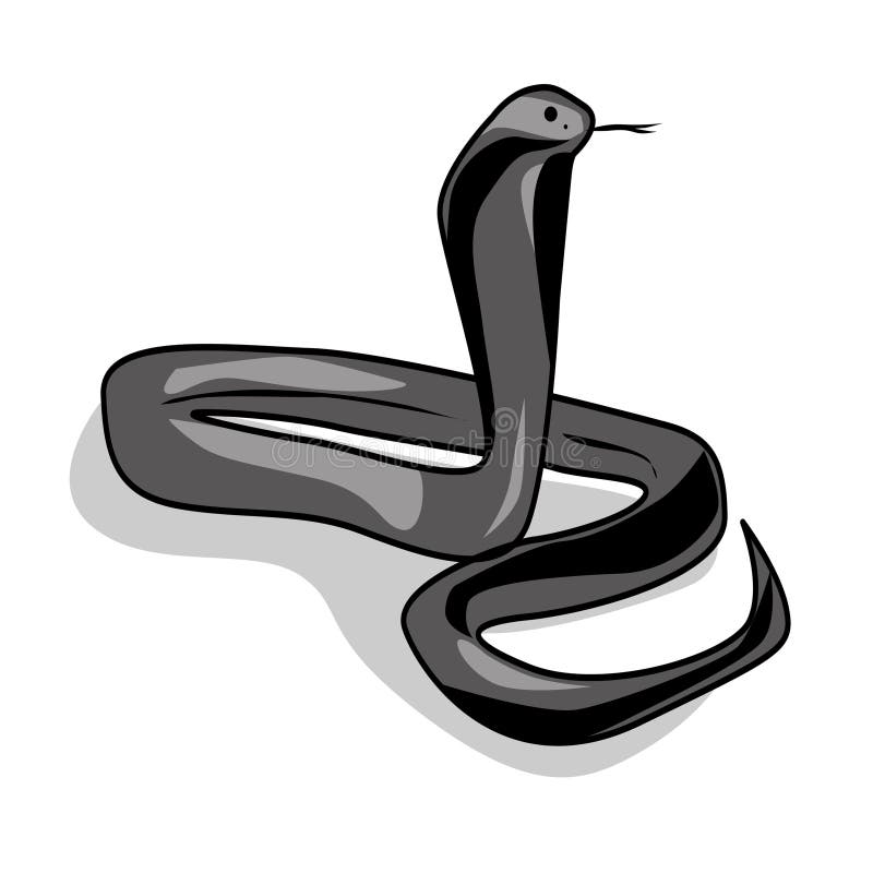 иллюстрация ядовитой кобры, преследующей свою добычу иллюстрация вектора