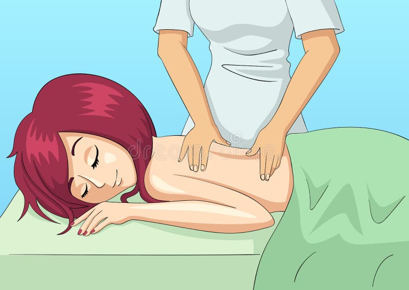 Pflegerin Monsterschwanz Cartoon Massage