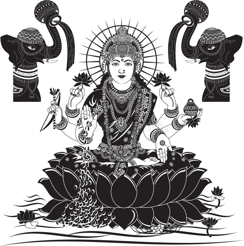 Индийская иллюстрация вектора Lakshmi богини для diwali бесплатная иллюстрация Индийская иллюстрация вектора Lakshmi богини для diwali бесплатная иллюстрация