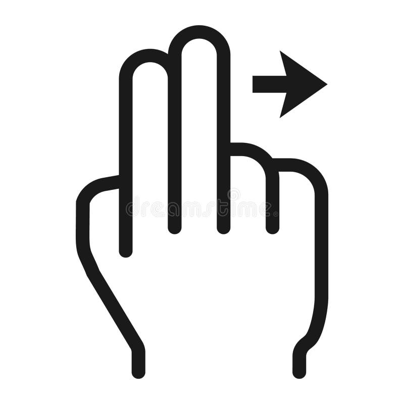 2 finger Swipe right line icon, touch and hand gestures, mobile interface and drag down vector graphics, a linear pattern on a white background, eps 10. 2 finger Swipe right line icon, touch and hand gestures, mobile interface and drag down vector graphics, a linear pattern on a white background, eps 10.