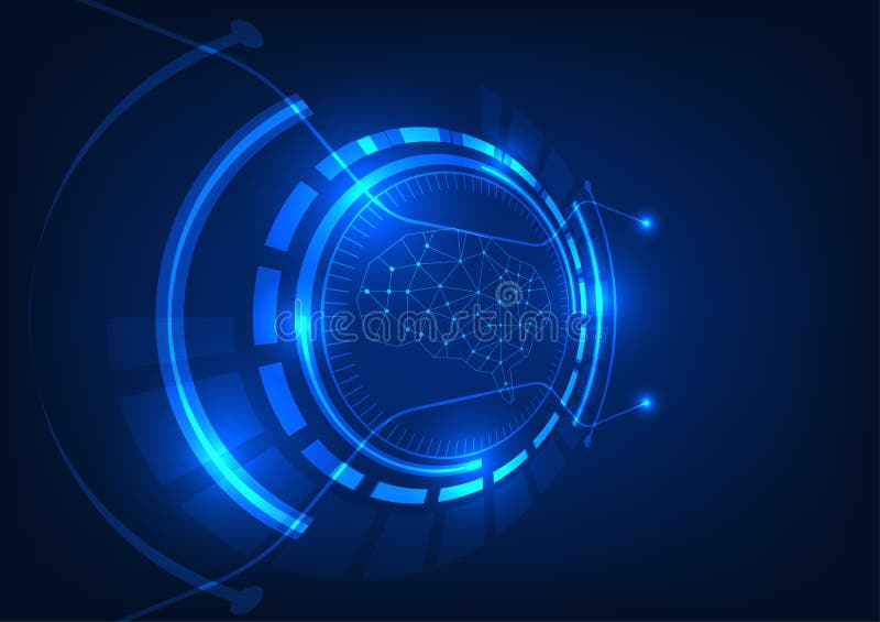 интеллектуальная компьютерная технология, которая действует для обработки и управления, как человеческий мозг бесплатная иллюстрация