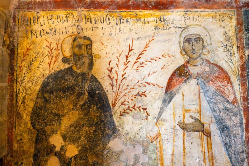 Интерьер three-aisled византийской церков Panagia Kera в деревне Kritsa, Крите, Греции стоковое изображение Интерьер three-aisled византийской церков Panagia Kera в деревне Kritsa, Крите, Греции стоковое изображение