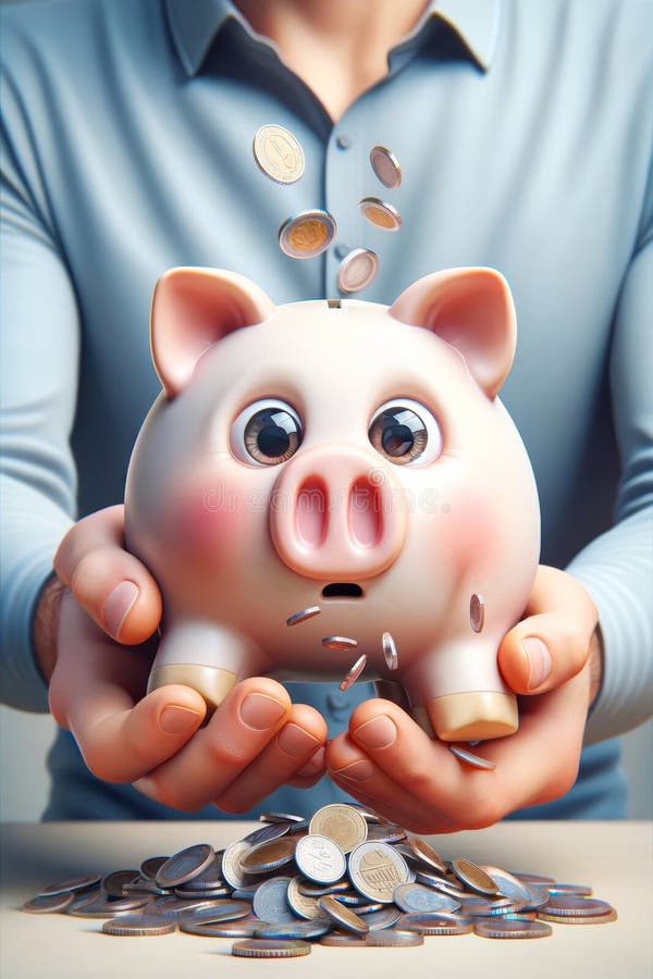 инфляционное сжатие сотрясает пузырь личных долгов свинейского банка сбережения денег банковская глобальная валюта золотые серебря стоковые изображения rf