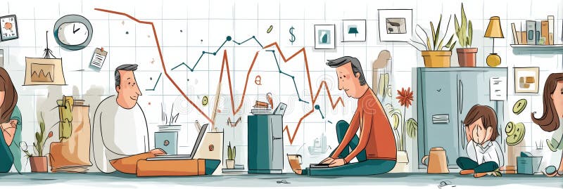 Инфографика бюджета домохозяйств подчеркивает рост расходов и финансовых проблем, с которыми сталкиваются семьи и частные лица в г стоковое изображение