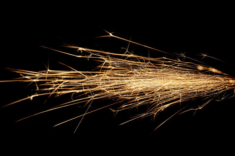 Искры на черноте стоковое изображение. изображение насчитывающей ...