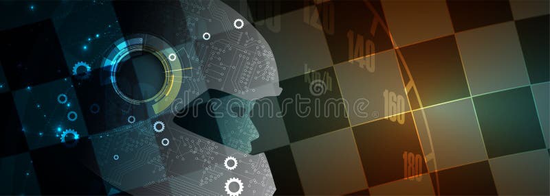Искусственный интеллект может управлять Технология w гоночного автомобиля спорта иллюстрация вектора Искусственный интеллект может управлять Технология w гоночного автомобиля спорта иллюстрация вектора