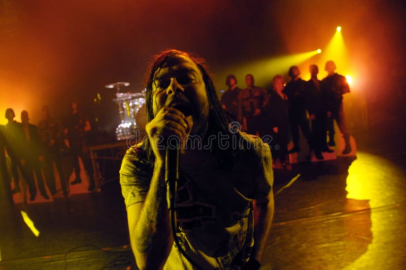 Bert McCracken of The Used performing at the University of Wyoming. Bert McCracken of The Used performing at the University of Wyoming.