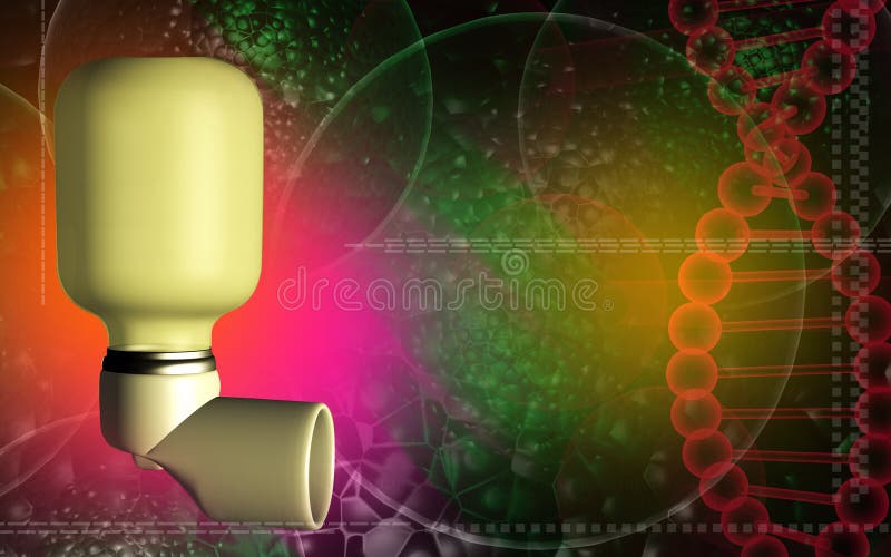 Digital illustration of an inhaler used by asthma patients. Digital illustration of an inhaler used by asthma patients