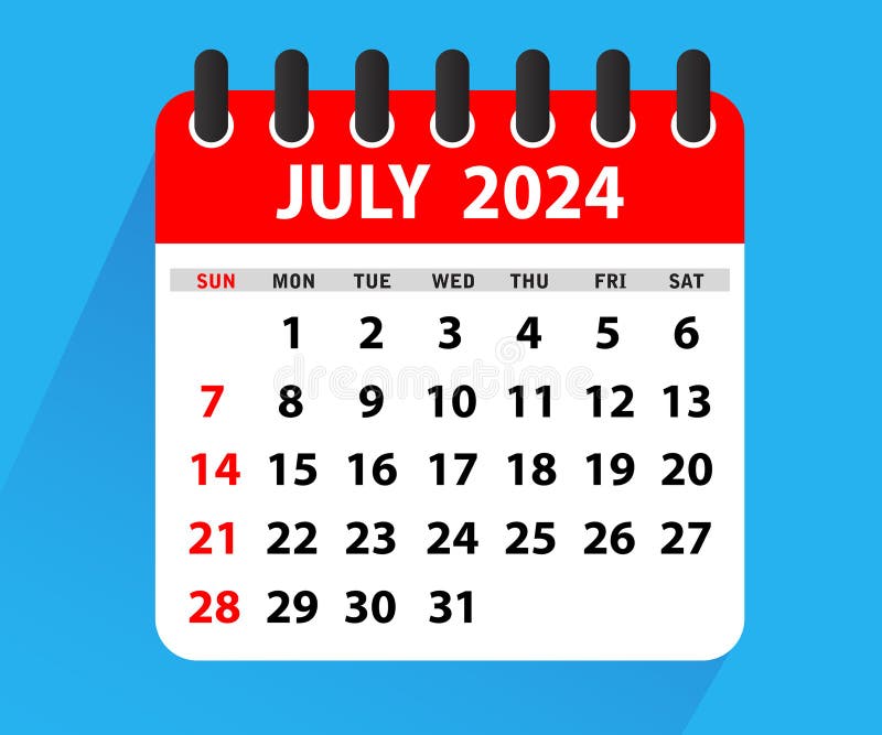 июль 2024. календарь 2024 иллюстрация штока