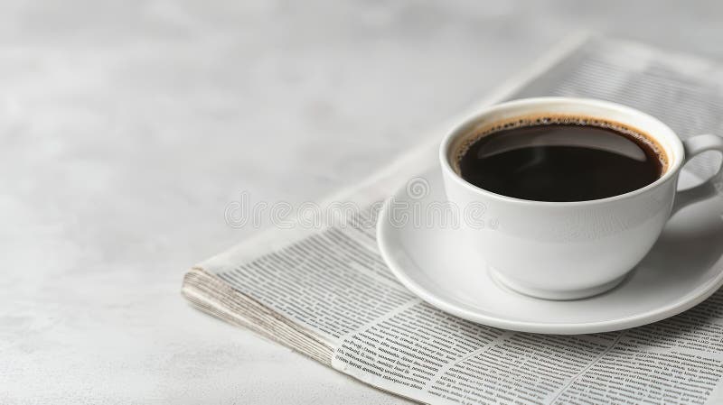 Казуальный завтрак с кофе и газет иллюстрация штока
