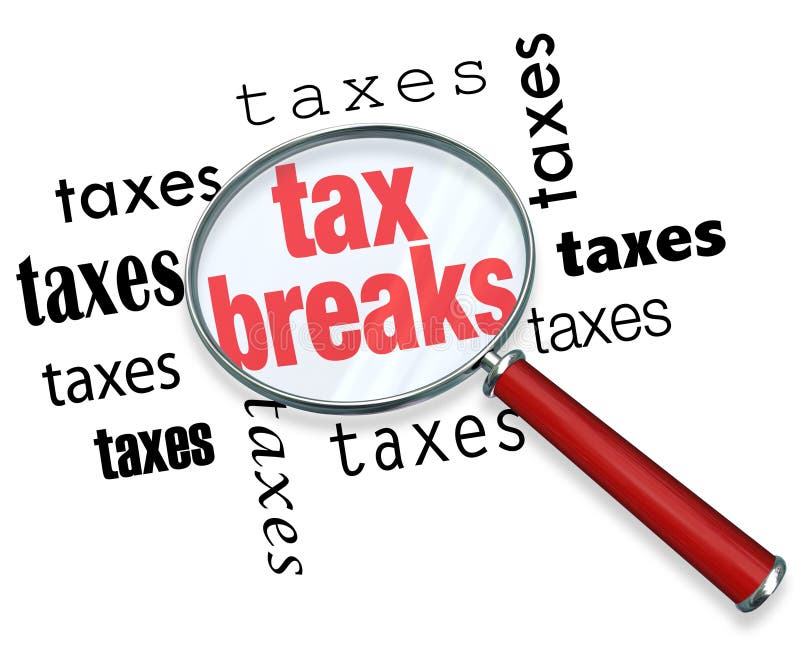 A magnifying glass hovering over the word tax breaks, symbolizing the advice and tricks that an accountant can use to increase deductions and save money when filing tax returns. A magnifying glass hovering over the word tax breaks, symbolizing the advice and tricks that an accountant can use to increase deductions and save money when filing tax returns