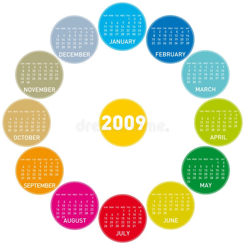 календар 2009 цветастый бесплатная иллюстрация календар 2009 цветастый бесплатная иллюстрация