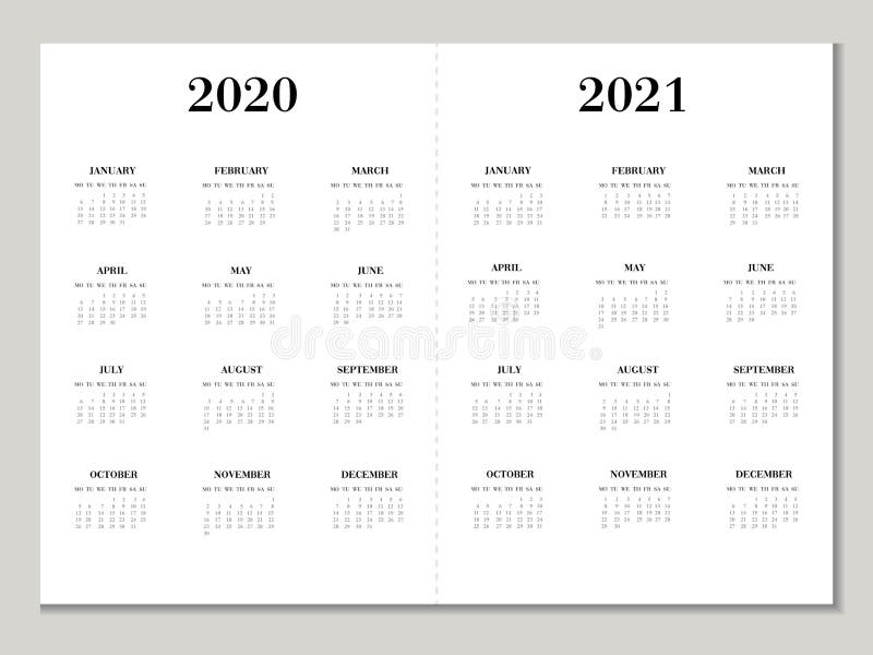 Календарь 2020 2021 год Шаблон календаря вектора в черных и серых цветах r бесплатная иллюстрация Календарь 2020 2021 год Шаблон календаря вектора в черных и серых цветах r бесплатная иллюстрация