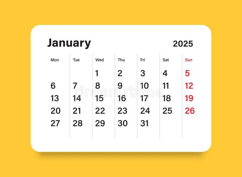 календарь январь 2025 значок в плоском стиле. векторная иллюстрация планера на изолированном фоне. бизнес-концепция знака календер иллюстрация вектора