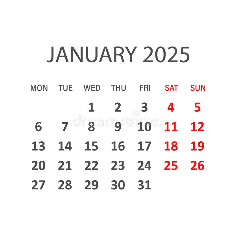 календарь январь 2025 значок в плоском стиле. векторная иллюстрация планера на изолированном фоне. бизнес-концепция знака календер иллюстрация штока