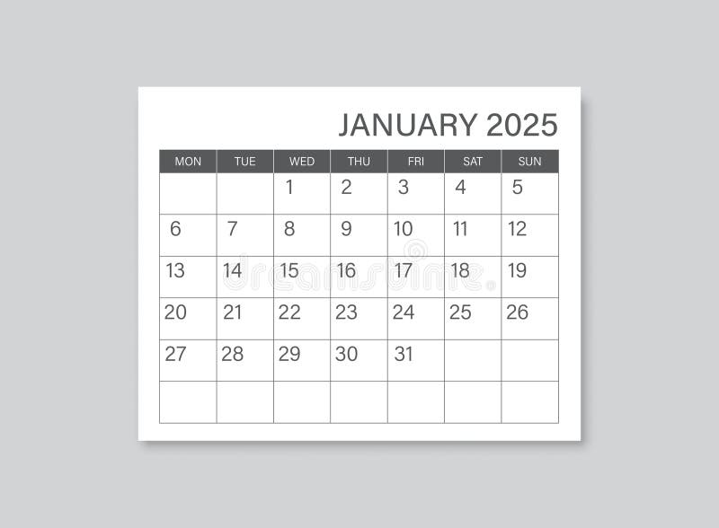 календарь январь 2025 значок в плоском стиле. векторная иллюстрация планера на изолированном фоне. бизнес-концепция знака календер бесплатная иллюстрация