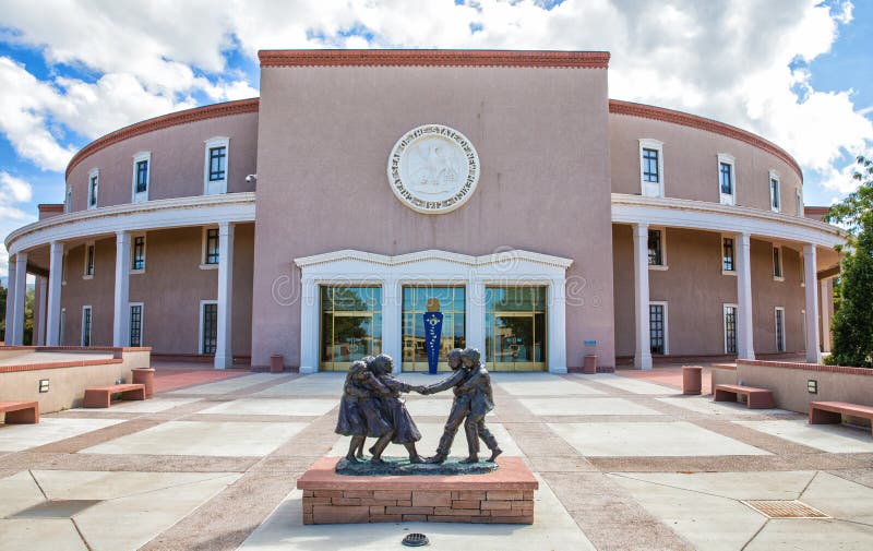 The New Mexico State Capitol, located in Santa Fe, New Mexico. The New Mexico State Capitol, located in Santa Fe, New Mexico